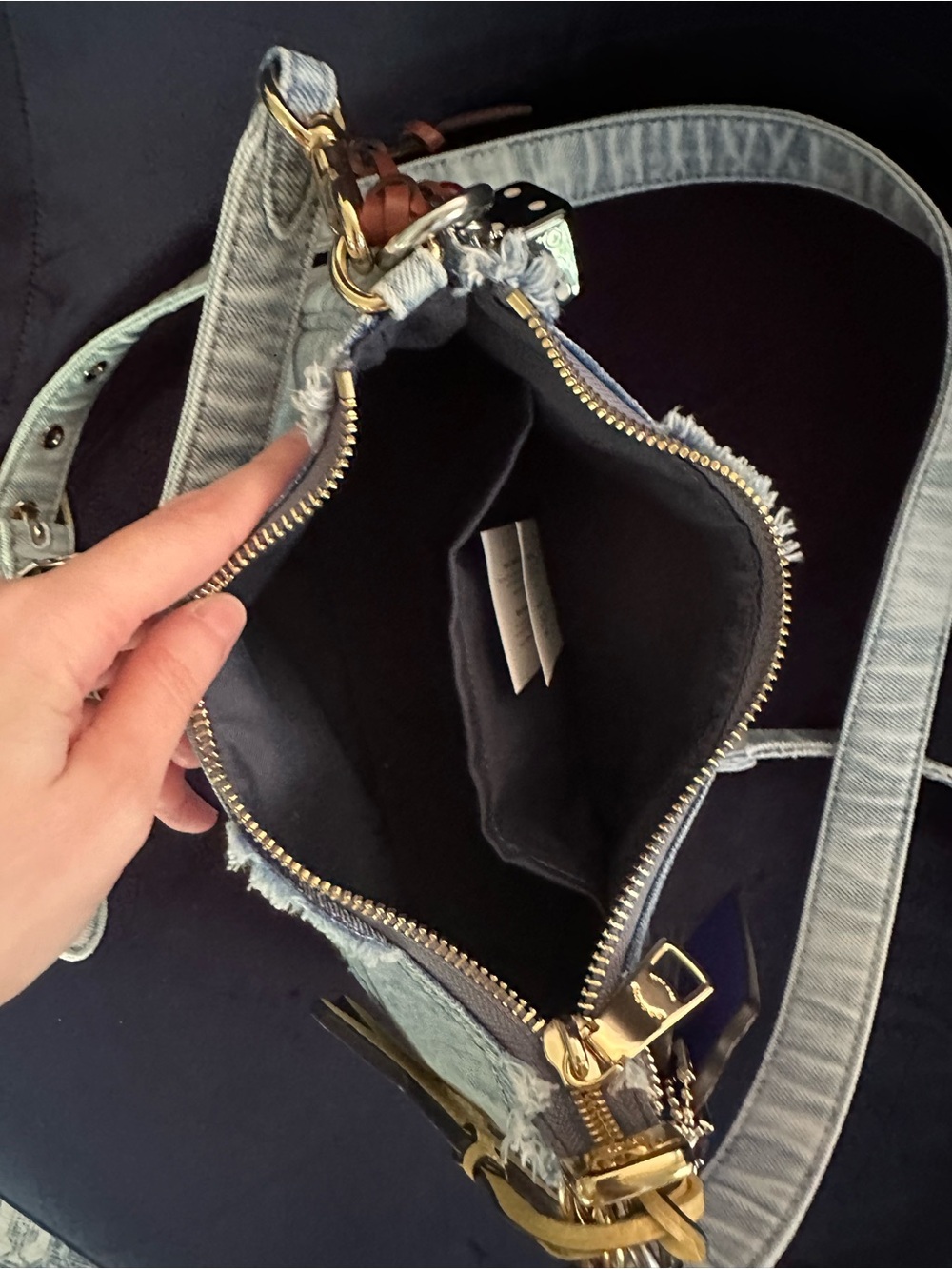 Coach Loved Denim Teri Shoulder Bag with Charm Accents - Picture 8 of 8